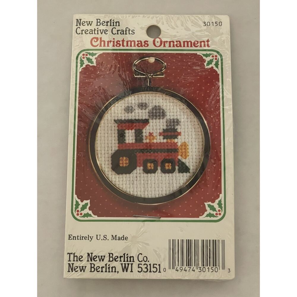 New Berlin‎ Creative Crafts Cross Stitch Train Christmas Ornament Kit #30150 NEW